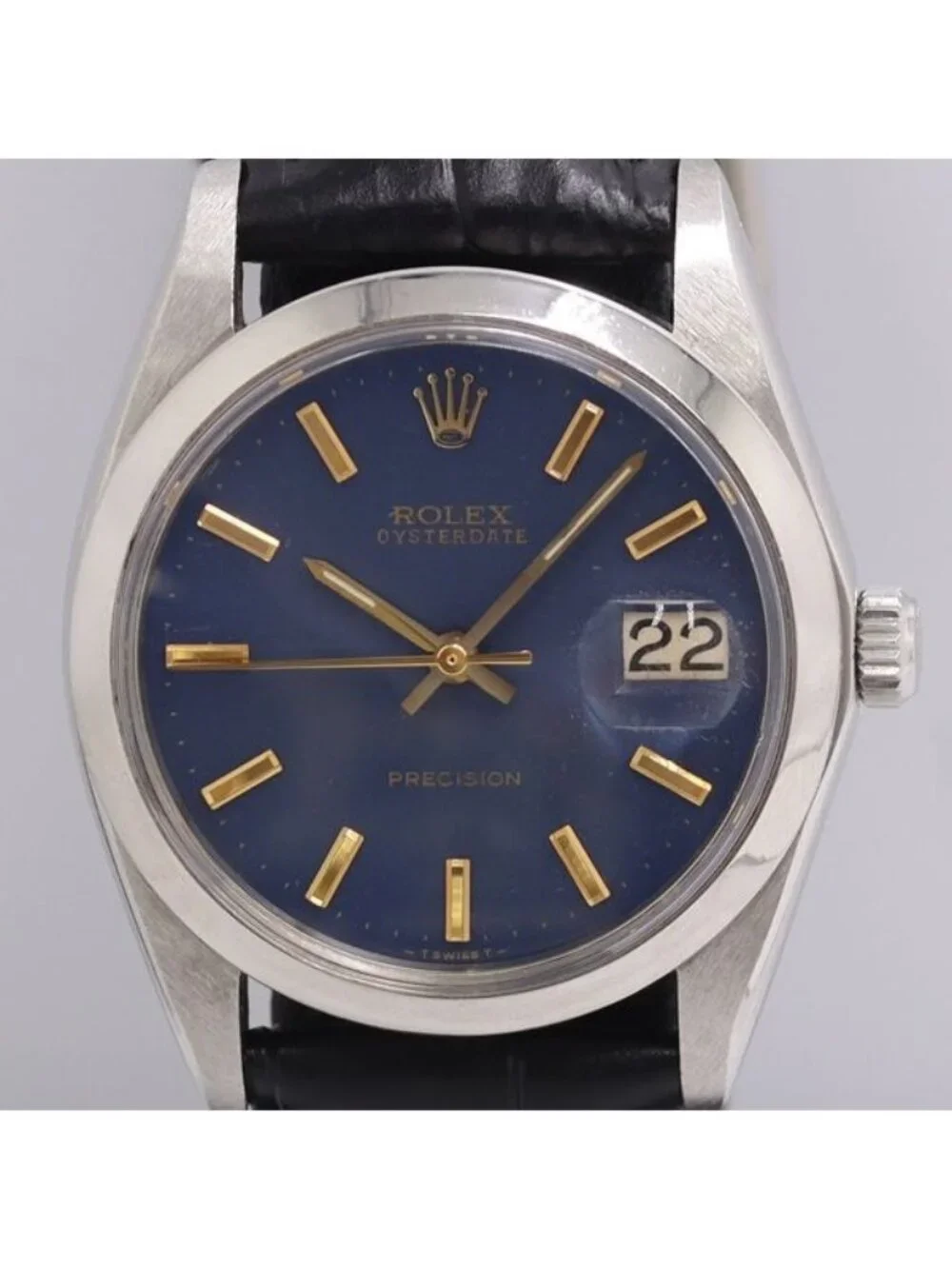 Rolex Oyster Date Precision Hand Wound Navy Dial Watch
